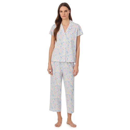 Lauren Ralph Lauren Cotton Knit S/S Notch Collar Pajama Set